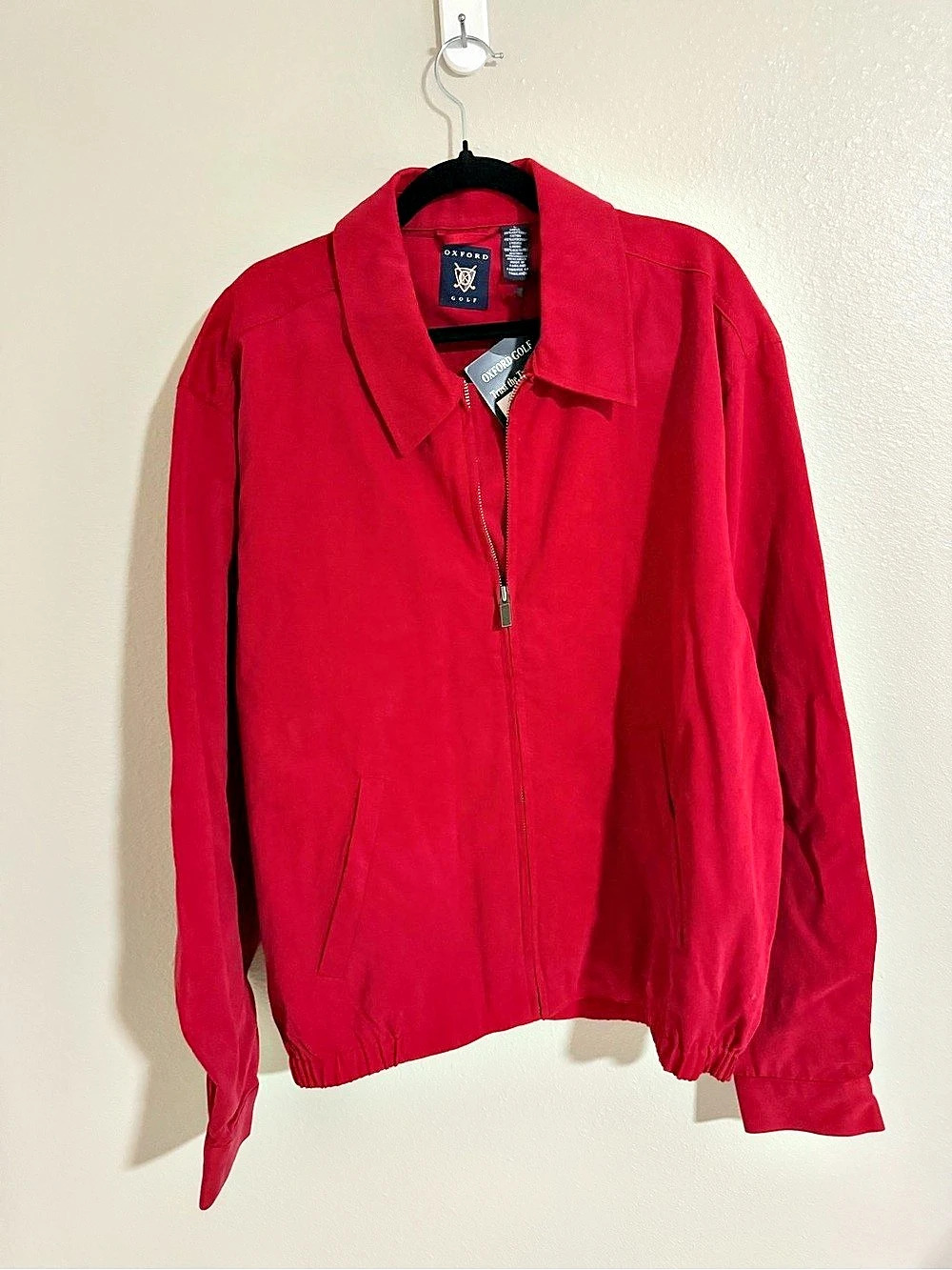 Oxford Golf Men's Cotton Golf Jacket in Red NWT
